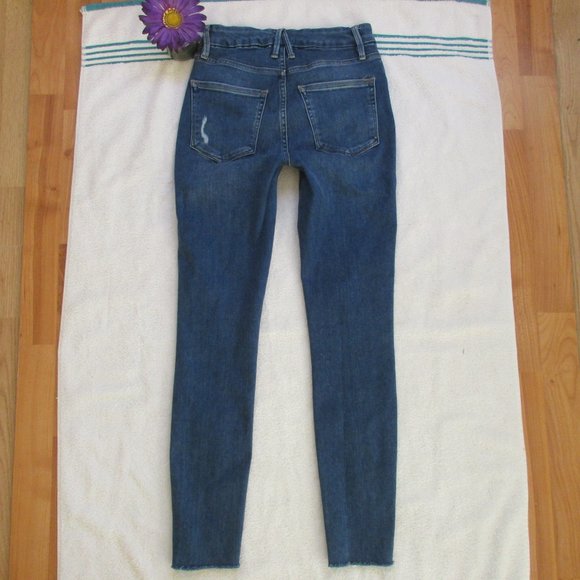 Good American Jeans Size 4/27 Skinny Distressed Denim Good Legs - Picture 7 of 11